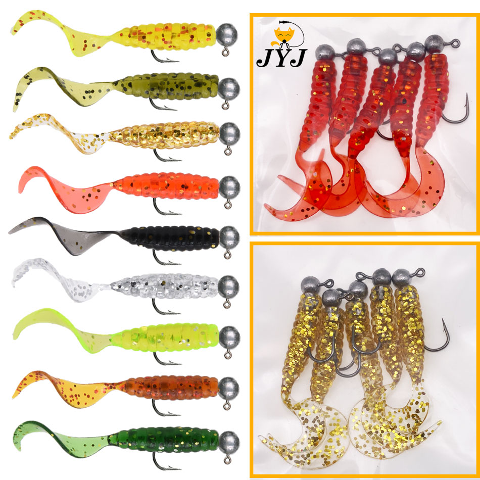 Fishing Lure Soft Plastic - JYJ 5 قطعة/الحقيبة 1 جرام تهزهز
