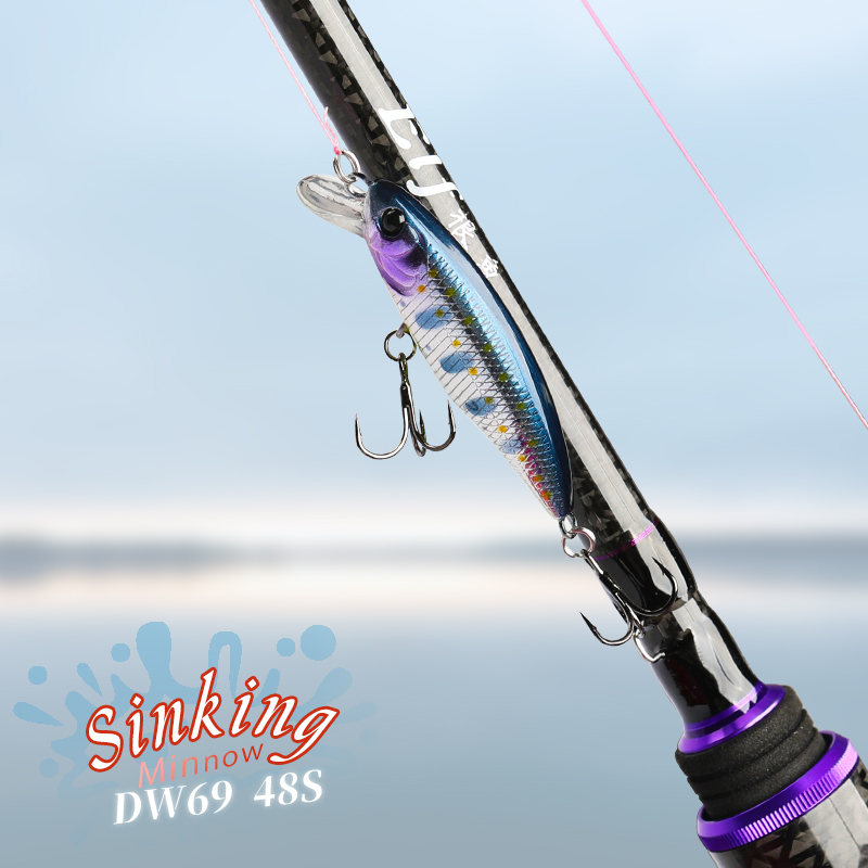TSURINOYA الصيد إغراء DW69 غرق - مراجعة Fishing Lure Jerkbait وسعره